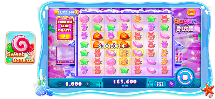 Sugar Rush adalah permainan slot dengan tema permen manis. Pemain mencocokkan simbol seperti jelly, bintang, dan permen untuk mendapatkan kemenangan besar. Dengan fitur putaran gratis dan pengganda hingga x14, game ini menawarkan pengalaman seru dan penuh warna. Cocok untuk penggemar permainan slot bertema ceria!